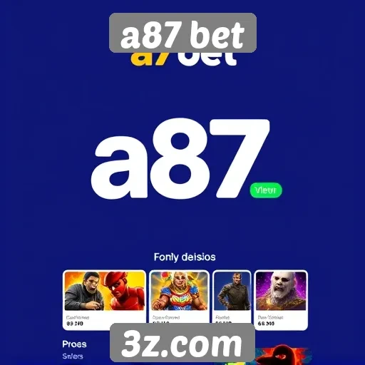 Interface do usuário do site A87 Bet é intuitiva